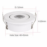 Residential LED Downlight Dimmable 1W 3W 4W 5W 7W Warm Nature Pure White 110V 220V Recessed LED Lamp Spot Light Indoor Lighting