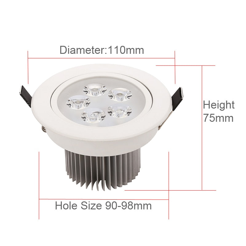 Residential LED Downlight Dimmable 1W 3W 4W 5W 7W Warm Nature Pure White 110V 220V Recessed LED Lamp Spot Light Indoor Lighting