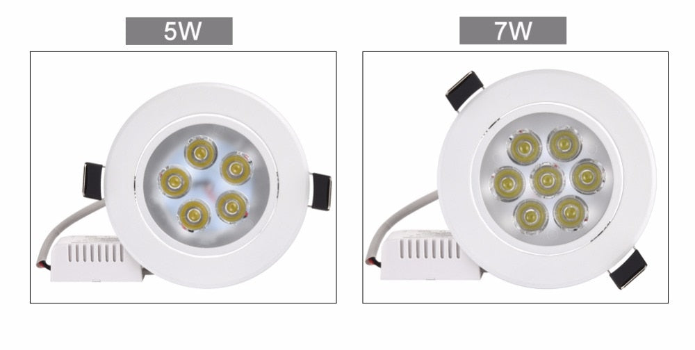 Residential LED Downlight Dimmable 1W 3W 4W 5W 7W Warm Nature Pure White 110V 220V Recessed LED Lamp Spot Light Indoor Lighting