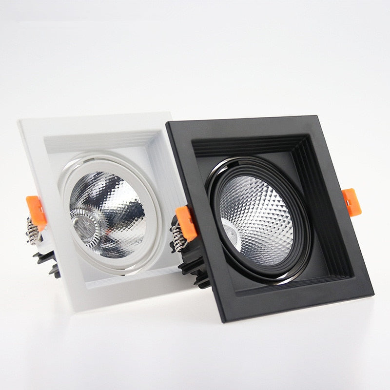 Black white Super Bright Recessed square LED Dimmable Downlight COB 10w 20W  LED Spot light LED decoration Ceiling Lamp