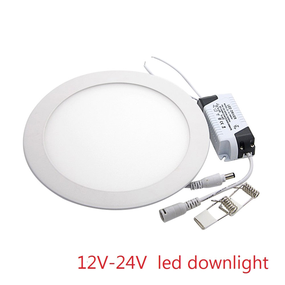LED Ceiling Panel Light 3W 4W 6W 9W 12W 15W 25W High brightness LED Downlight with adapter AC/DC 12V 24V indoor Light
