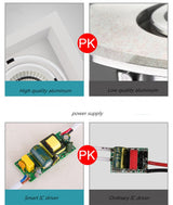 Super Bright Recessed square 1pcs LED Dimmable Downlight COB 10w 20W 30w LED Spot light LED decoration Ceiling Lamp AC85-265v