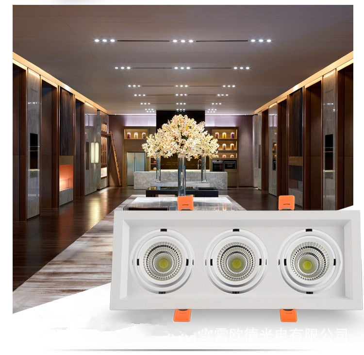 Super Bright Recessed square 1pcs LED Dimmable Downlight COB 10w 20W 30w LED Spot light LED decoration Ceiling Lamp AC85-265v