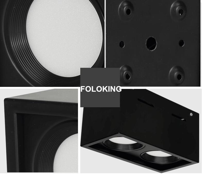 Square COB LED dimmable Downlights 10W 15W 20W 30W Surface Mounted LED Ceiling Lamps Spot Light LED Downlights AC85V-265V