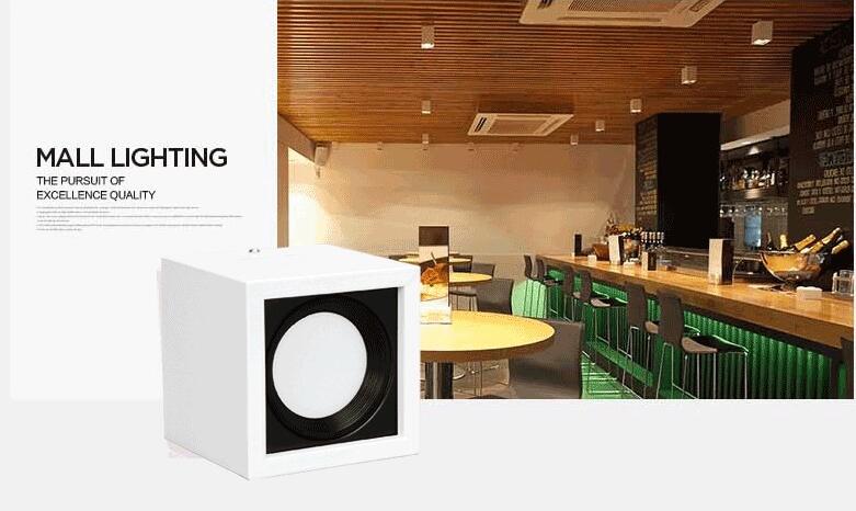 Square COB LED dimmable Downlights 10W 15W 20W 30W Surface Mounted LED Ceiling Lamps Spot Light LED Downlights AC85V-265V