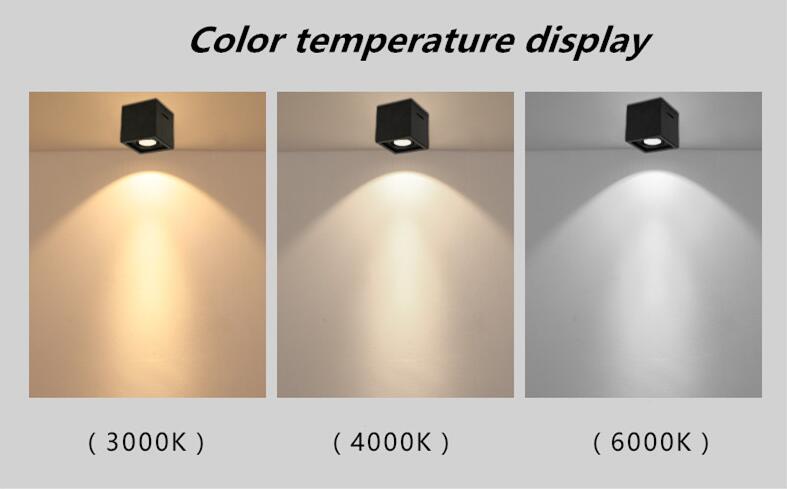 Square COB LED dimmable Downlights 10W 15W 20W 30W Surface Mounted LED Ceiling Lamps Spot Light LED Downlights AC85V-265V