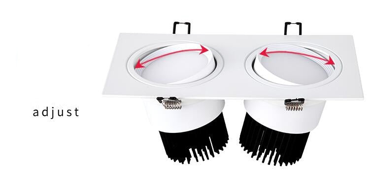 Energy saving Recessed 1pcs Double LED Dimmable white Downlight COB 10W 20W LED Spot light decoration Ceiling Lamp AC 110V 220V