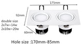 Energy saving Recessed 1pcs Double LED Dimmable white Downlight COB 10W 20W LED Spot light decoration Ceiling Lamp AC 110V 220V
