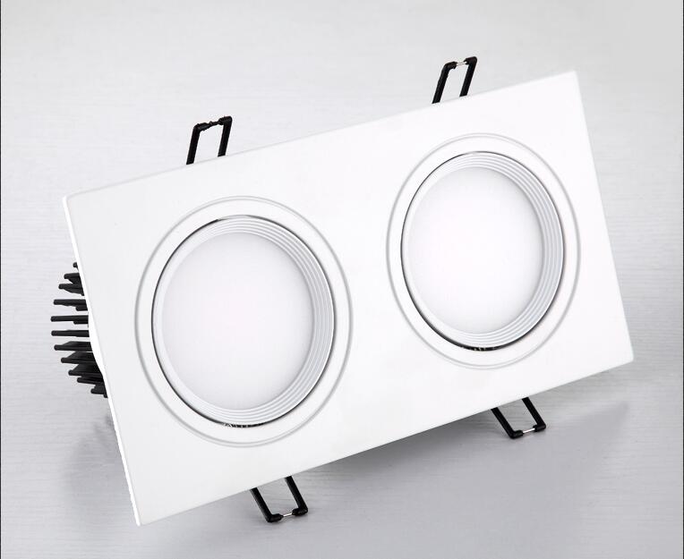 Energy saving Recessed 1pcs Double LED Dimmable white Downlight COB 10W 20W LED Spot light decoration Ceiling Lamp AC 110V 220V