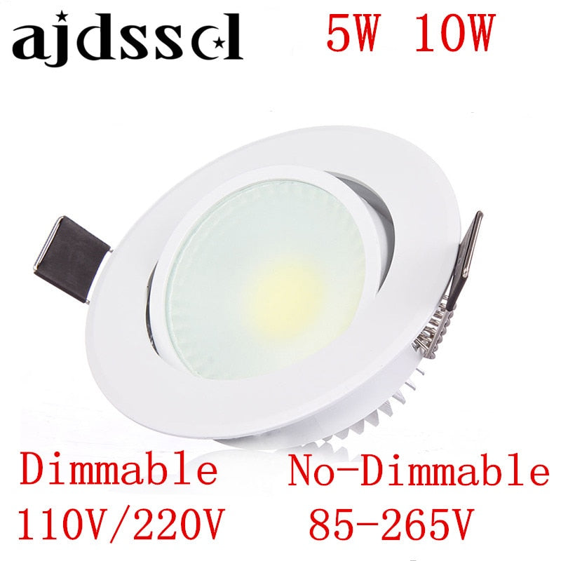 LED Downlight Recessed Led COBDownlight dimmable AC85-265V 5W 10W Ceiling Lamp Indoor Lighting with Led driver Led Spot Lighting