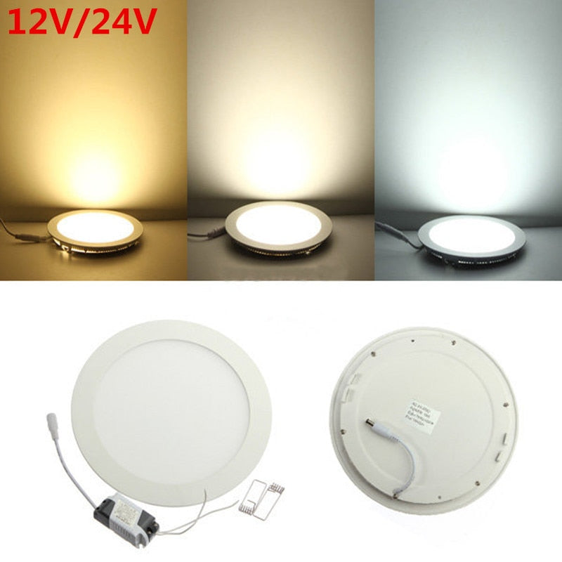 AC/DC 12V 24V led downlight 3W 4W 6W 9W 12W 15W 25W led ceiling recessed grid downlight round panel light