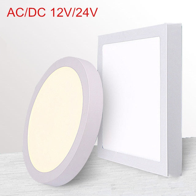 AC/DC 12V/24V 9W/15W/25W/30W Round/Square Led Panel Light Surface Mounted Led ceiling Downlight Indoor lighting