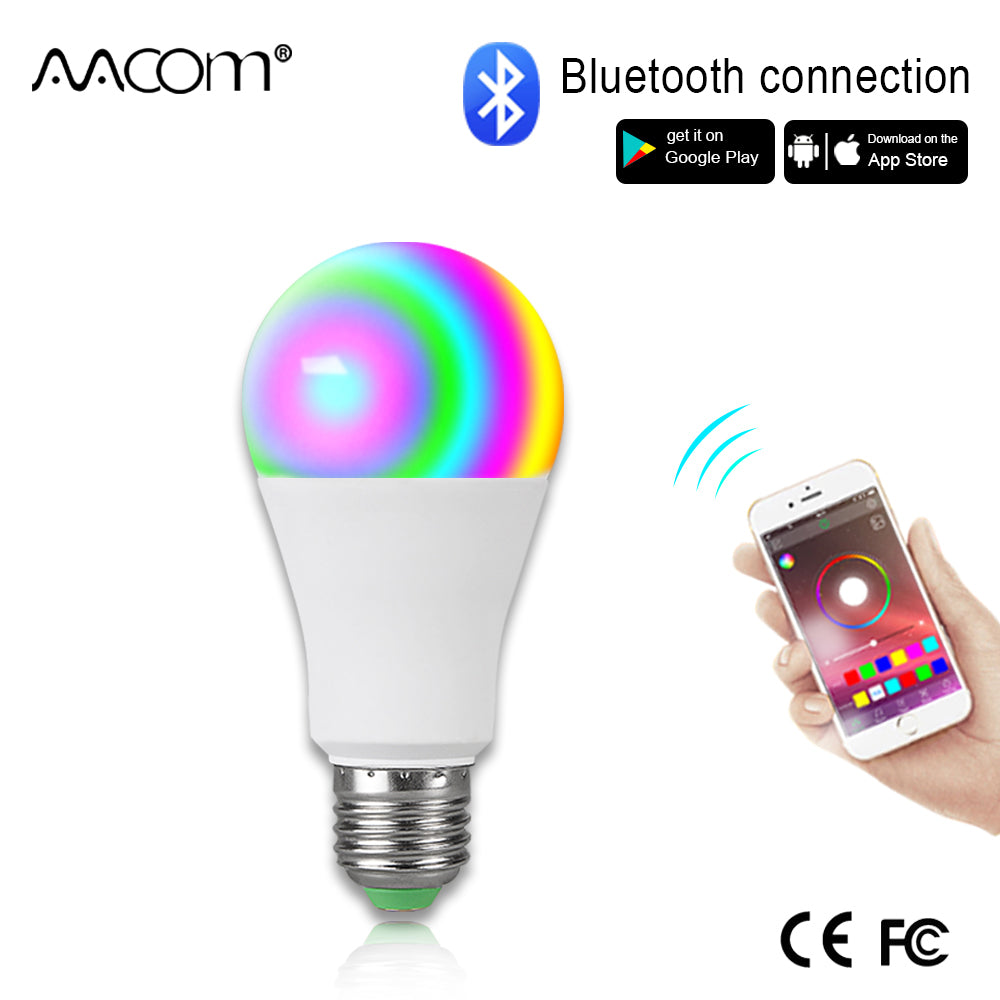 Ampoule LED E27 Wireless Bluetooth Smart Bulb 15W 85-265V  RGBW LED Light Bulb Music Control 20 Modes Apply to IOS /Android