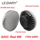 LEDIARY Super Bright LED GX53 Bulb 110V-240V Aluminum Cooling&Frosted PC Cover Real 8W Downlight GX53 Cabinet 3000/4000/6000K