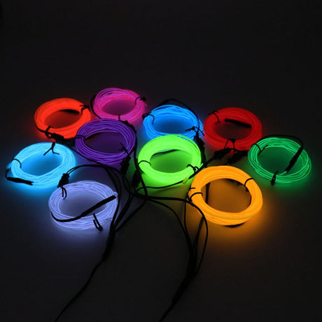12V lighter LED Lamp Strip thread sticker decals tags accessory Flexible Neon Light EL Wire Rope Tube