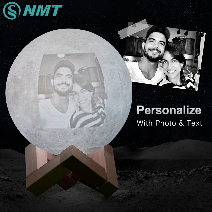 Customized 2/16 Colors 3D Print LED Moon Light Touch Switch Night Lamp with 24Keys Remote for Baby Kids Children Home Decoration