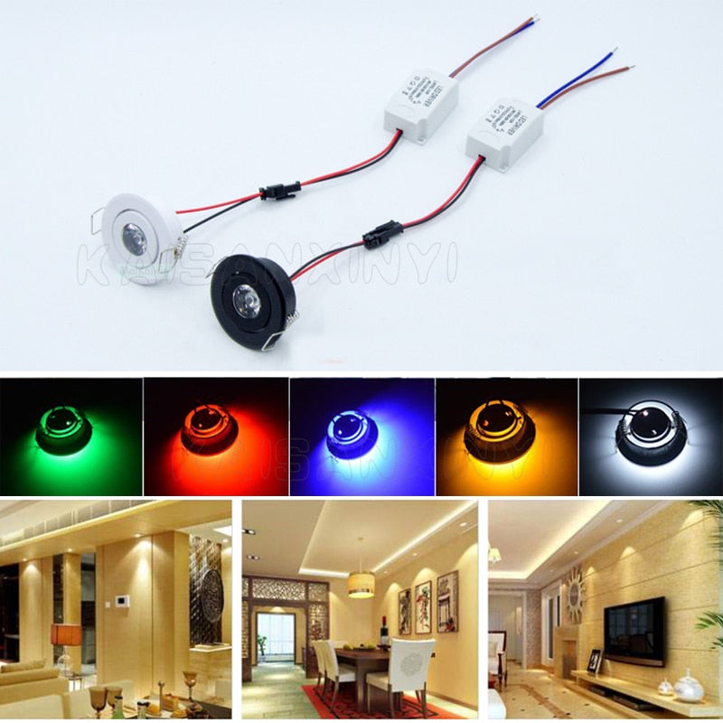 Dimmable 3W Mini Round 3W High Power LED Recessed Ceiling Down Light Lamps LED Downlights for Living Room Cabinet Bedroom