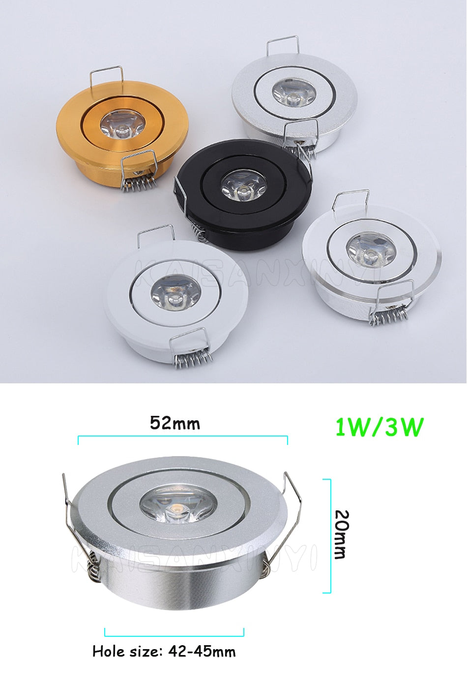 Dimmable 3W Mini Round 3W High Power LED Recessed Ceiling Down Light Lamps LED Downlights for Living Room Cabinet Bedroom