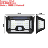 136LED 1300LM Sensor Solar Garden Light Waterproof PIR Motion Outdoor LED Solar Lamp 3 Modes Security Pool Door Solar Lighting