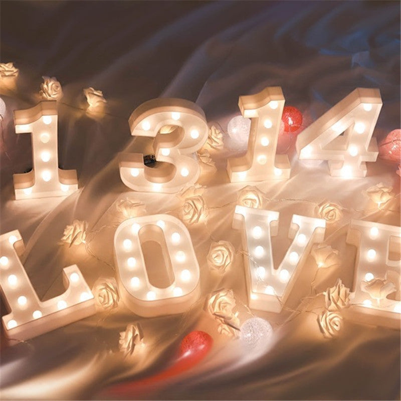 16CM LED Letter Night Light Light Alphabet Battery Home Club Wall Decoration Party Wedding Birthday Decors Valentine's Day Gift