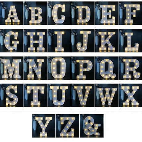 16CM LED Letter Night Light Light Alphabet Battery Home Club Wall Decoration Party Wedding Birthday Decors Valentine's Day Gift