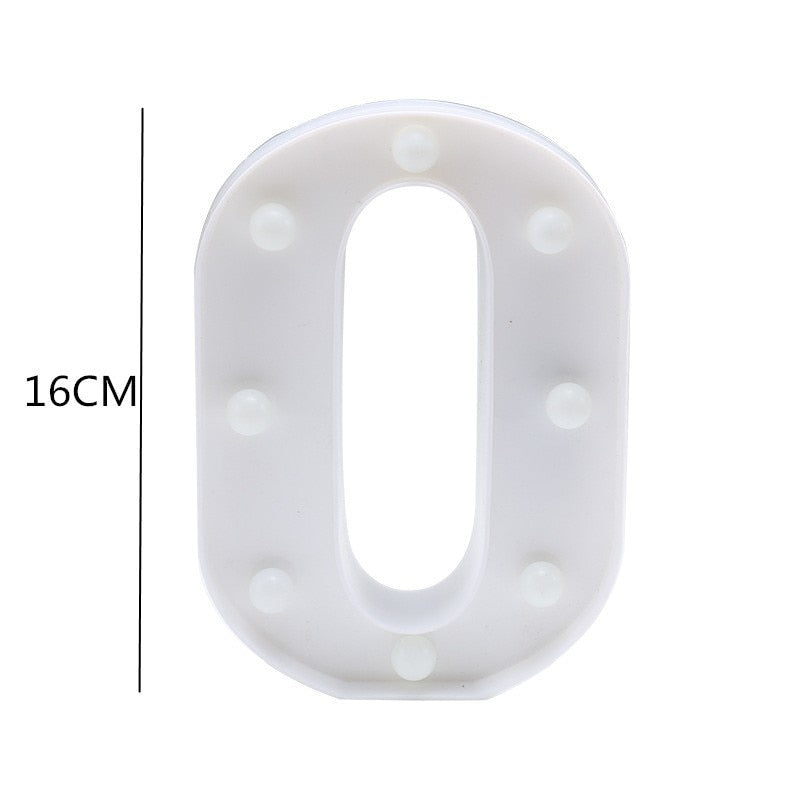 16CM LED Letter Night Light Light Alphabet Battery Home Club Wall Decoration Party Wedding Birthday Decors Valentine's Day Gift