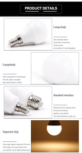LED E14 LED lamp E27 LED bulb AC 220V 230V 240V 20W 18W 15W 12W 9W 6W 3W Lampada's LED Spotlight Table lamp Lamps light