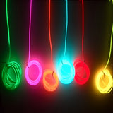 2m/3m/5m 3V AA controller Flexible Neon Light Glow EL Wire Rope Tube tape waterproof LED Neon Lights Shoes Clothing Car Decors