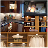 Touch Sensor LED Under Cabinets Lights Dimmable LED Puck Light For Kitchen Wardrobe Stair Closet Night Lamp Battery Powered