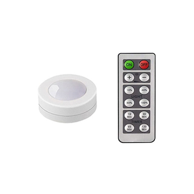 Touch Sensor LED Under Cabinets Lights Dimmable LED Puck Light For Kitchen Wardrobe Stair Closet Night Lamp Battery Powered