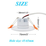 Dimmable LED Downlight 3W 5W  Round COB Recessed Lamp 220V 230V 110V Led Bulb Bedroom Kitchen Indoor LED Spot Lighting