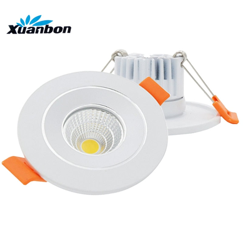 Dimmable LED Downlight 3W 5W  Round COB Recessed Lamp 220V 230V 110V Led Bulb Bedroom Kitchen Indoor LED Spot Lighting