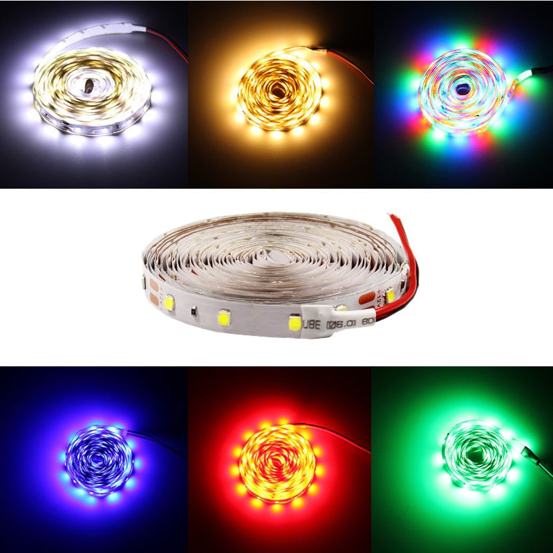 Waterproof RGB led strip neon light warm white blue red green LED ribbon Flexible light strip tape adapter 12v
