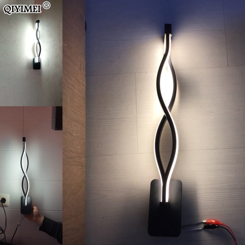 Modern Minimalist Wall Lamps Living Room Bedroom Bedside 16W AC96V-260V LED Sconce black white Lamp Aisle Lighting decoration