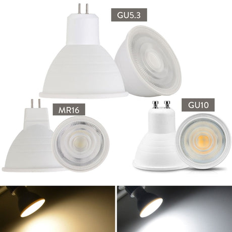 Dimmable LED Spot light GU10 7W 220V MR16 GU5.3 led lamp COB Chip 30 Beam Angle Spotlight LED bulb For Downlight Table Lamp