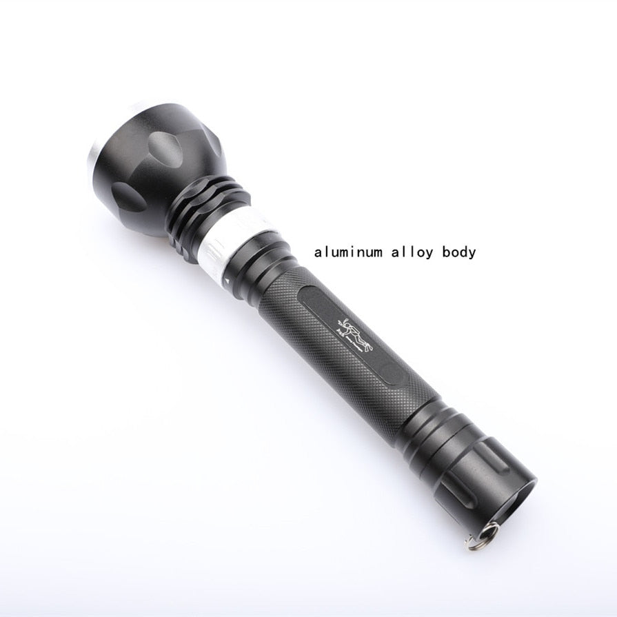 LED waterproof underwater diver diving yellow light T6 LED flashlight white light yellow light torch 18650 battery