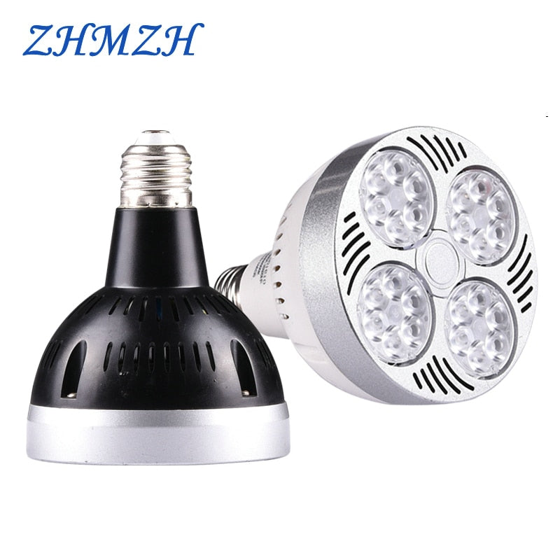 220V E27 PAR30 LED Lamp Bulb 35W New Ultra Bright LED Light Lampara Built-in Fan Cooling For Track Lighting Downlight Spotlight