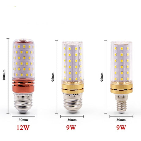 E27 E14 LED Corn lamp True power 2W 4W 6W 9W 12W  220V 240V Corn Bulb Chandelier Candle LED Light For Home Decoration