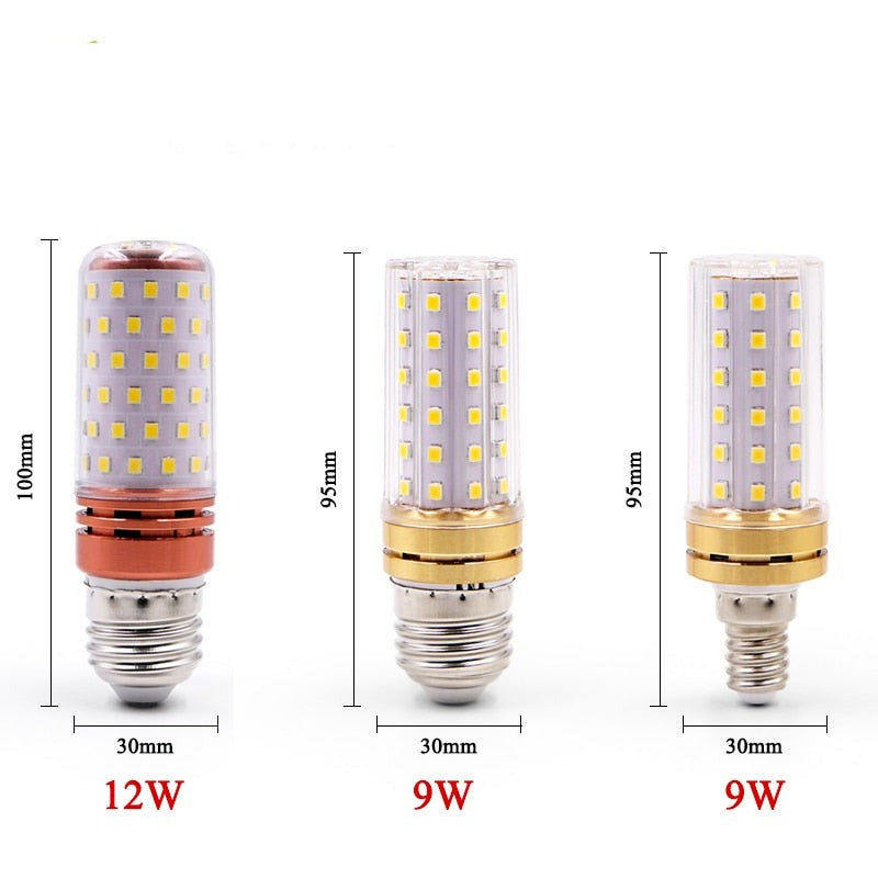E27 E14 LED Corn lamp True power 2W 4W 6W 9W 12W  220V 240V Corn Bulb Chandelier Candle LED Light For Home Decoration