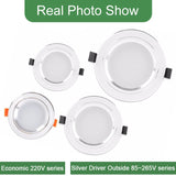 Kaguyahime LED Downlight 3W 5W 9W 15W 18W Silver White Ultra Thin Downlight AC110V 220V 240V Round Recessed LED Spot Lighting