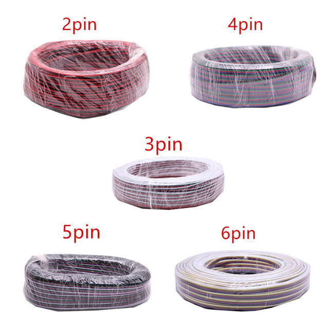 2pin 3pin 4pin 5pin 6pin 22AWG Led Connect LED RGB wire Cable For WS2812 WS2811 RGB RGBW  RGB CCT 5050 3528 LED Strip