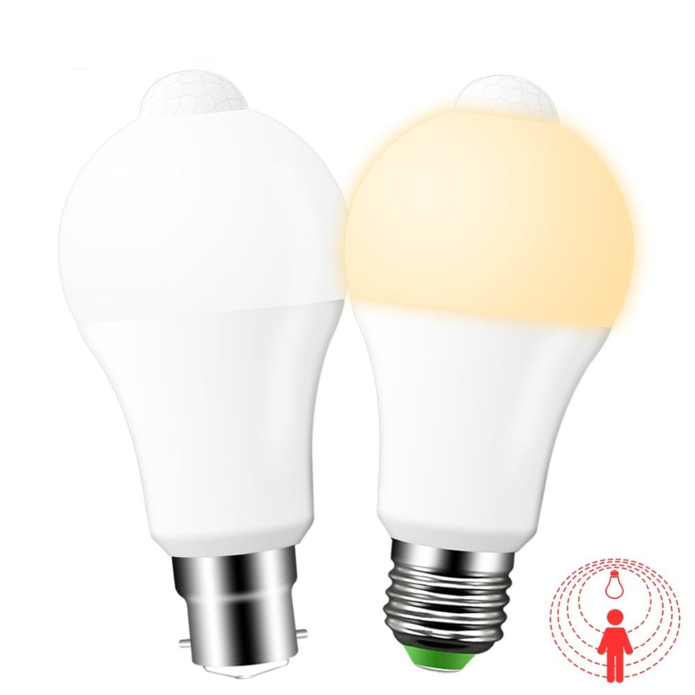 LED PIR Motion Sensor Lamp 220V 110V Dusk to Dawn Light Bulb E27 B22 IP42 with Sensor Smart light bulb 12W 18W Day Night light