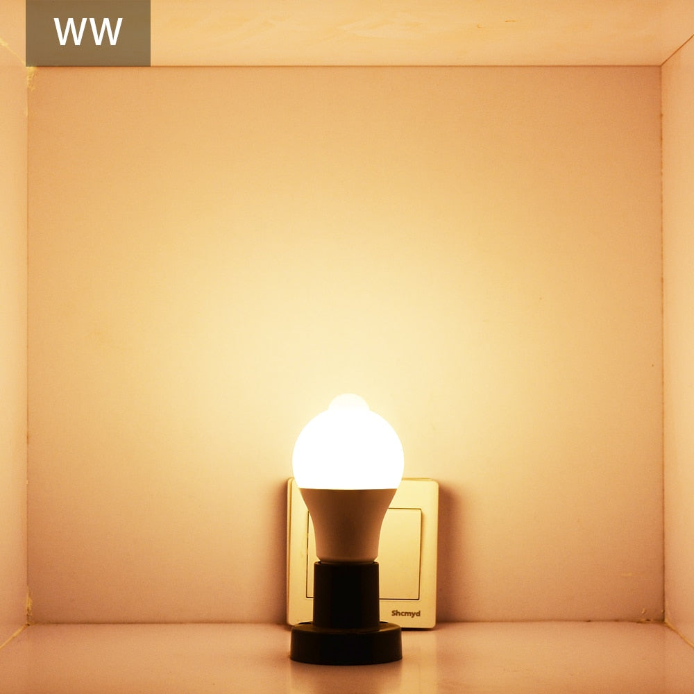 LED PIR Motion Sensor Lamp 220V 110V Dusk to Dawn Light Bulb E27 B22 IP42 with Sensor Smart light bulb 12W 18W Day Night light