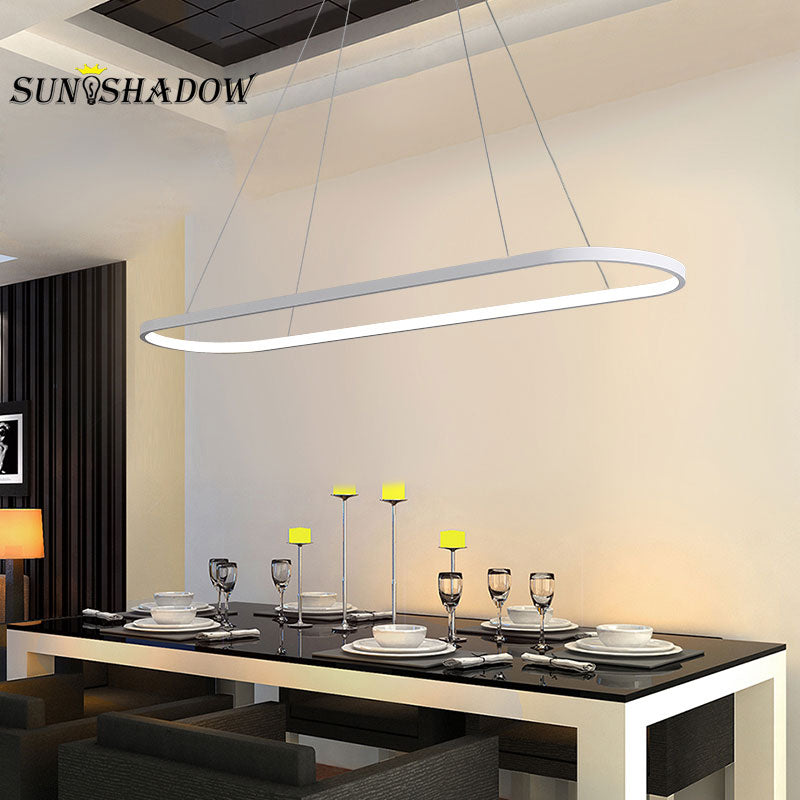 Modern Pendant Light LED Pendant Lamp White&amp;Black finished For Dining room Living room Kitchen Lighting Fixturs L120CM 90CM 69CM