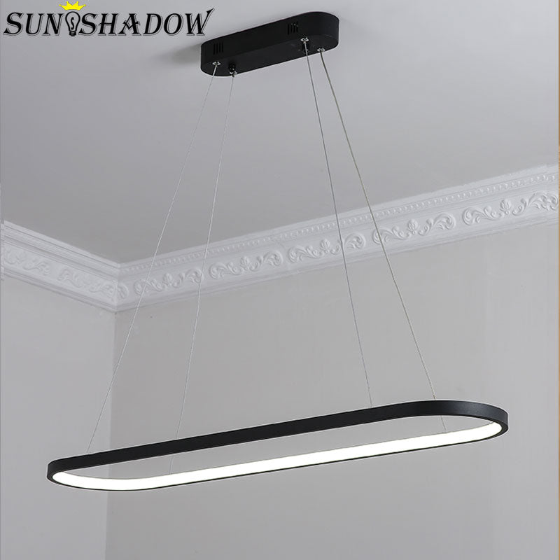 Modern Pendant Light LED Pendant Lamp White&Black finished For Dining room Living room Kitchen Lighting Fixturs L120CM 90CM 69CM