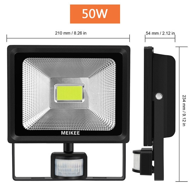10W 20W 30W 50W LED Flood Light Motion Sensor Waterproof AC110-220V LED PIR Floodlight Reflector Projector Outdoor Spotlight