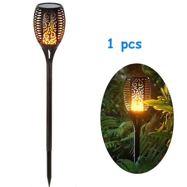 Solar Flame Lamp Flickering IP65 Waterproof LED Garden Decoration Landscape Light Lawn Lamp Path Lighting Torch Light Spotlight