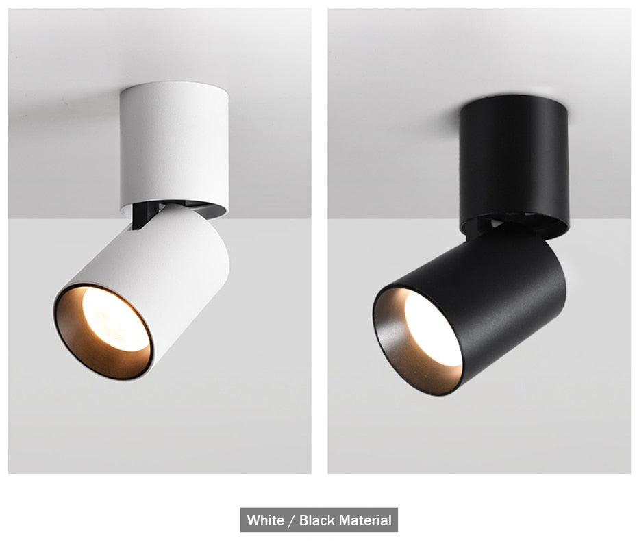  Foldable LED Surface Mounted Downlight 7W 12W Black/White Housing 360 Degree Rotatable 3000K/4000K/6000K Ceiling Spot Light
