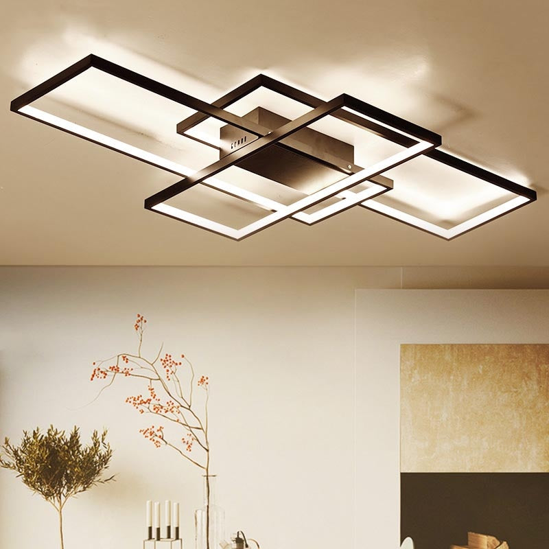 Black/White LED Ceiling Chandelier For Living Study Room Bedroom Aluminum Modern Led Ceiling Chandelier