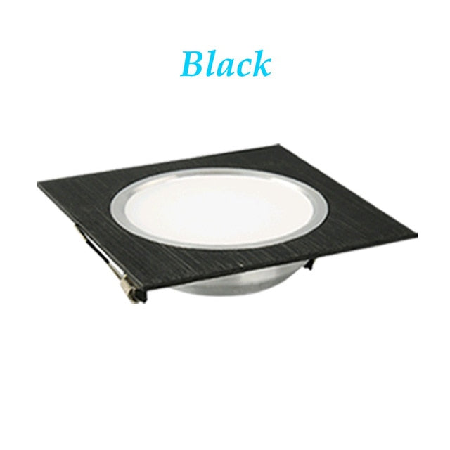 Dimmable LED Downlights 3W 5W 7W 9W 12W 15W AC85-265V Square silver Black White LED Ceiling Down Lamp Indoor Lighting With Drive